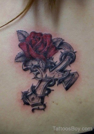 Red Rose Flower Tattoo Design-TD119