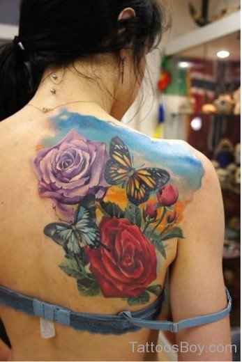 Rose And Butterfly Tattoo