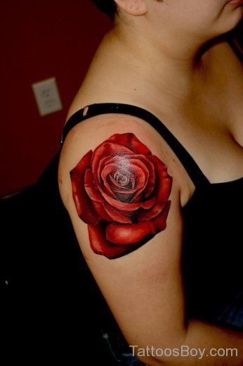 Rose Tattoo On Shoulder
