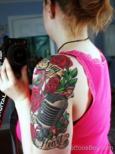 Rose Tattoo On Shoulder