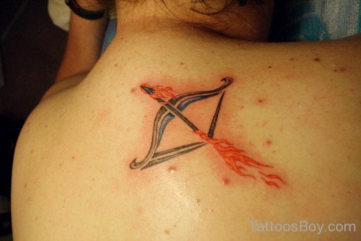 Sagittarius Arrow Tattoo On Back-TD1154