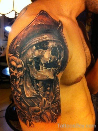 Skull Tattoo On Shoulder