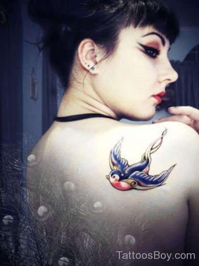 Swallow Tattoo On Back 