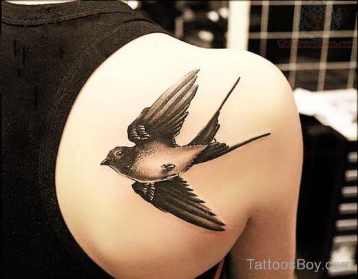 Swallow Tattoo Design On Back-TD161