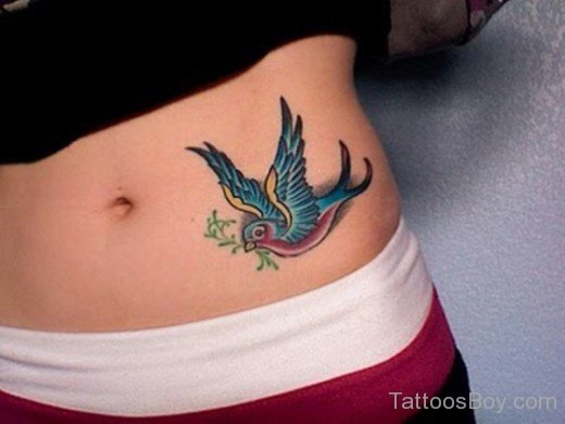 Awesome Swallow Tattoo On Waist