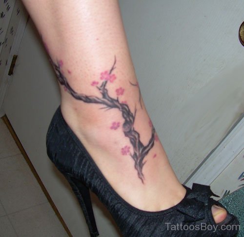 Tree Tattoo Design On Ankle-TD183