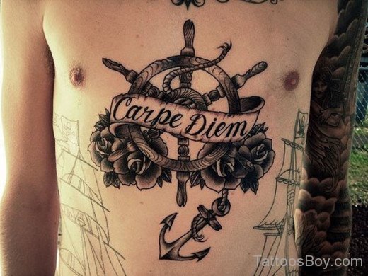 Wheel Tattoo On Chest