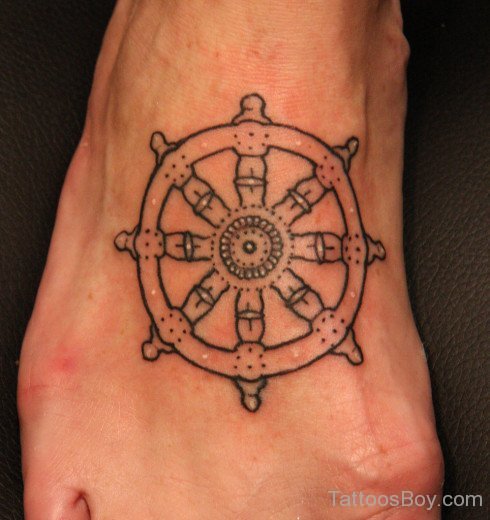 Wheel Tattoo On Foot