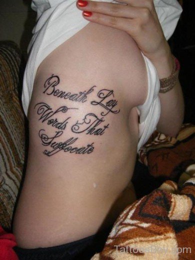 Wording Tattoo On Rib