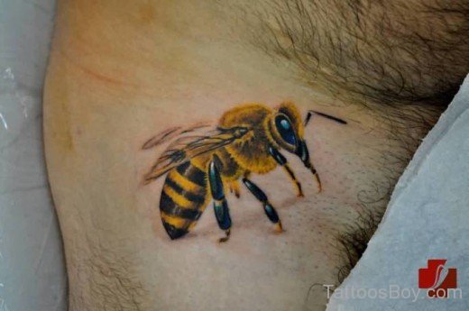 Yellow Bee Tattoo Design