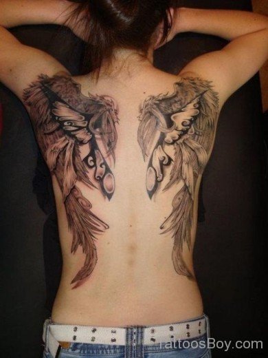 Angel Wings Tattoo On Back-TB1003