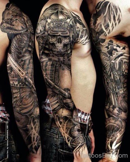 Awesome Full Sleeve Tattoo Design 