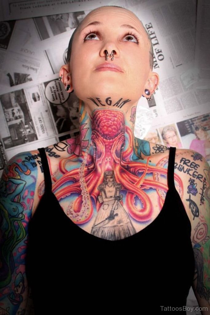 Awesome Neck Tattoo TB107