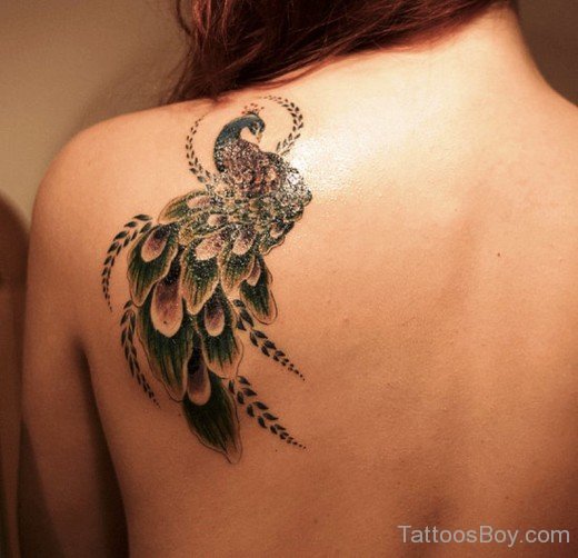 Peacock Tattoo On Back