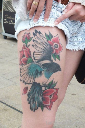 Bird Tattoo Design On Thigh