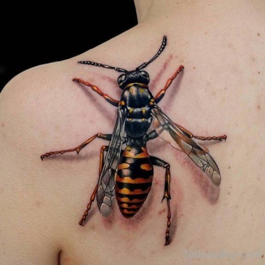 Bee Tattoo On Back