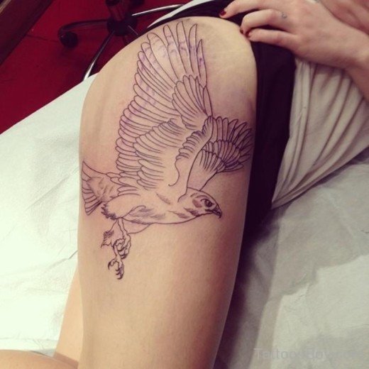 Bird Tattoo On Thigh