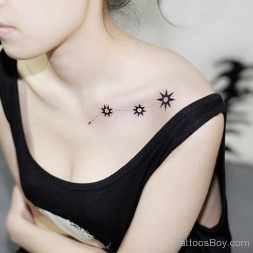 Black Star Tattoo On Chest