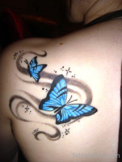 Blue Butterfly Tattoo