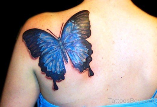 Blue Butterfly Tattoo Design