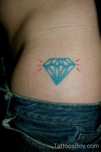 Blue Diamond Tattoo On Waist