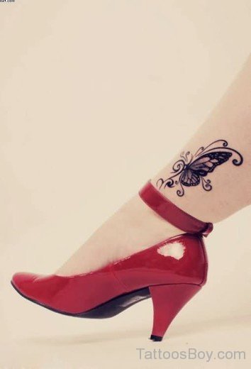 Butterfly Tattoo Design On Ankle