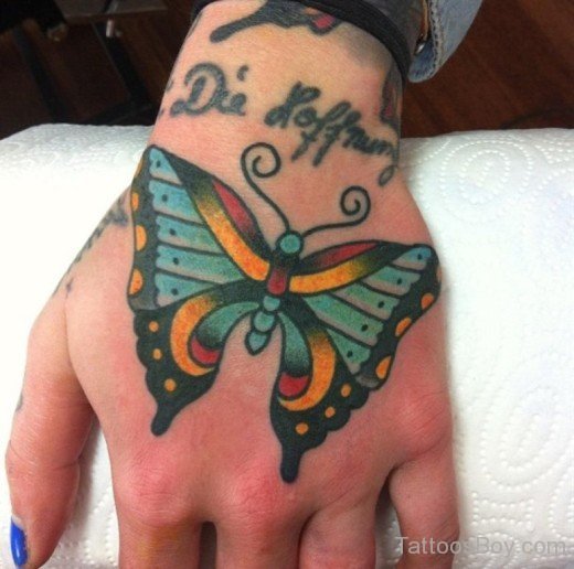 Butterfly Tattoo Design On Hand