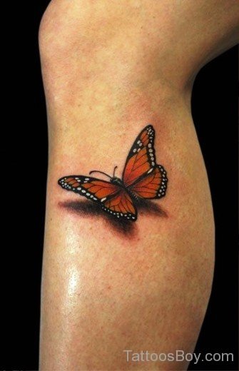 Butterfly Tattoo Design On Leg