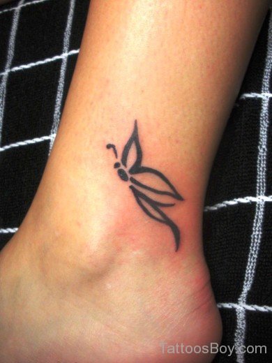 Tribal Butterfly Tattoo On Ankle