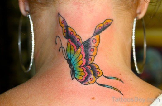 Butterfly Tattoo On Nape