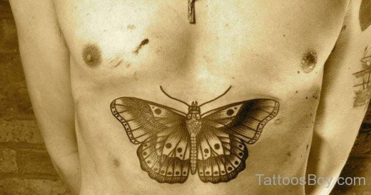 Butterfly Tattoo On Stomach