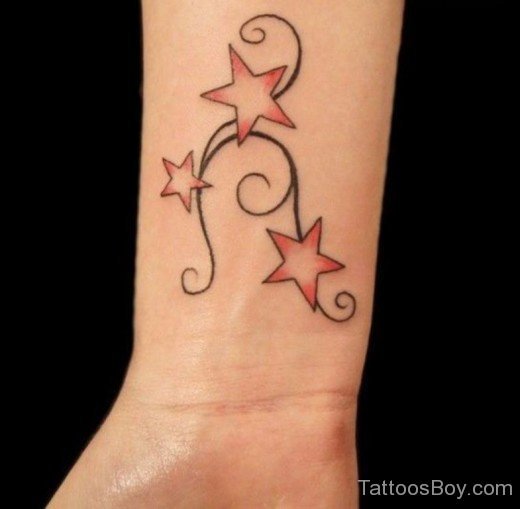Colored Stars Tattoo On Wrist