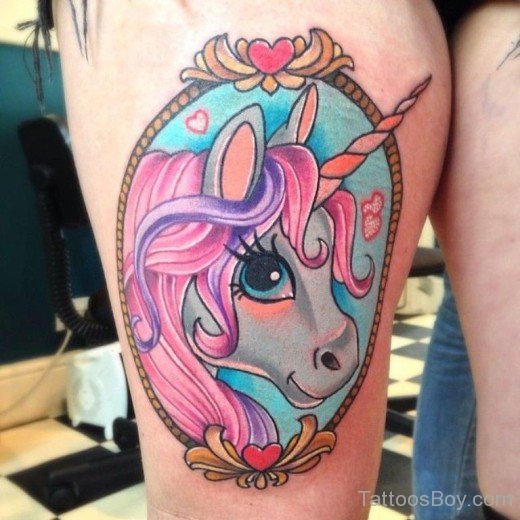 Colored Unicorn Tattoo