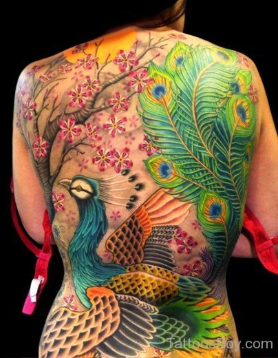 Colorful Peacock Tattoo 