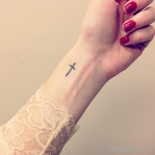 Cross Tattoo On Wrist