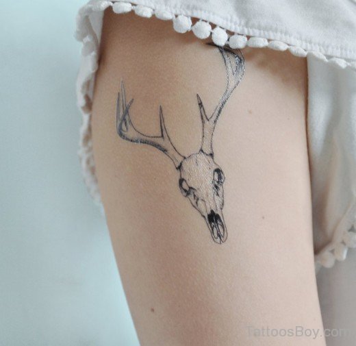Deer Tattoo On Thigh