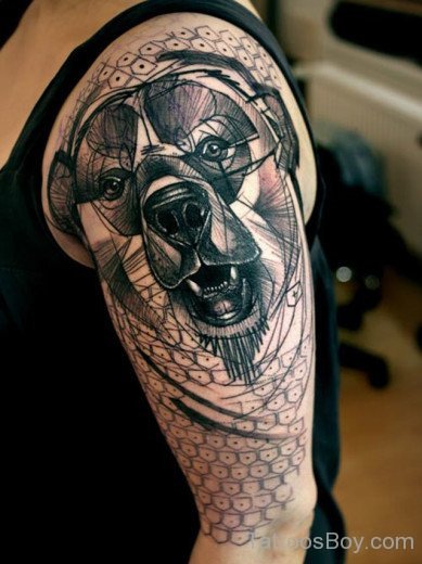 Dog Tattoo On Shoulder