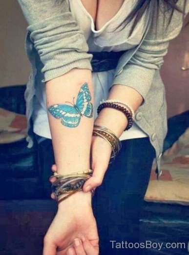 Elegant Butterfly Tattoo On Arm