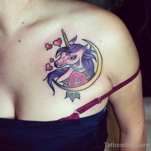 Unicorn Tattoo Design On Chest