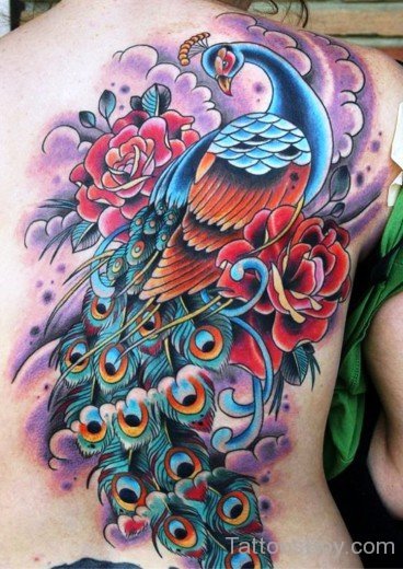 Peacock Tattoo On Back 