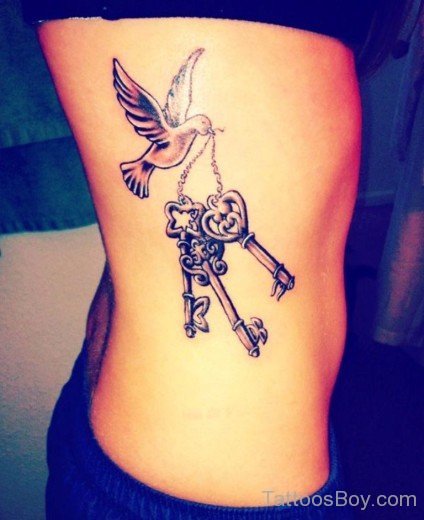 Dove Tattoo Design On Rib