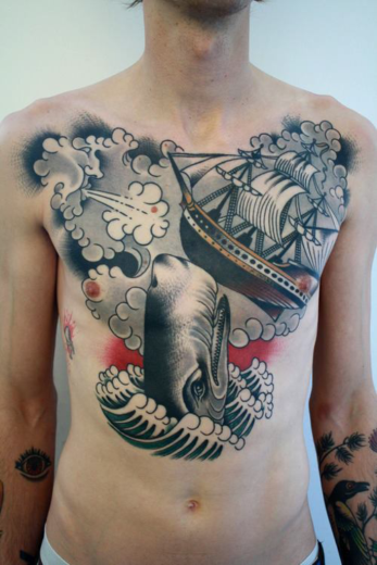 Excellent Chest Tattoo