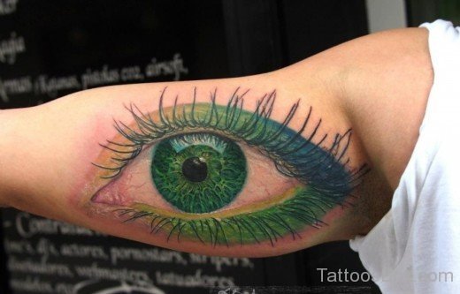 Eye Tattoo Design On Bicep