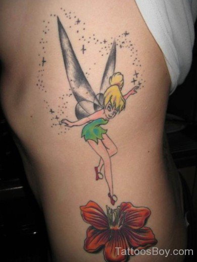 Fairy Tattoo On Rib
