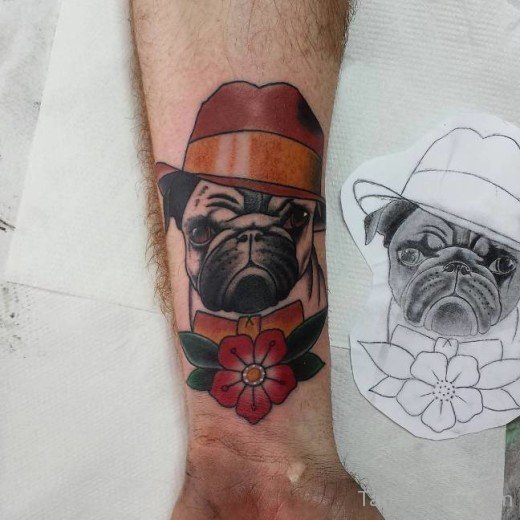 Funny Pug Tattoo