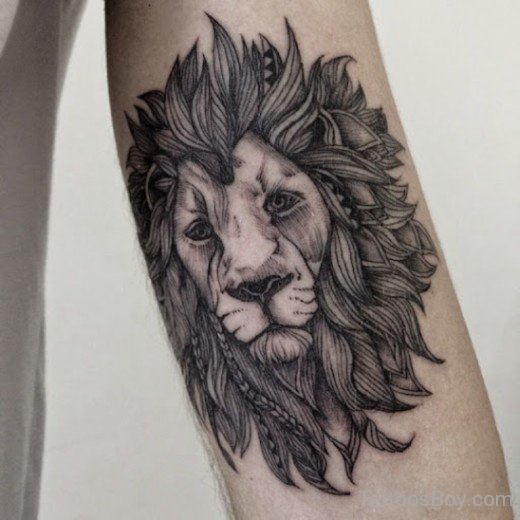 Lion Tattoo On Bicep