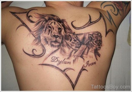 Lion Tattoo Design On Back