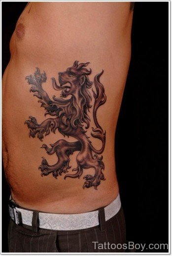 Lion Tattoo Design On Rib 