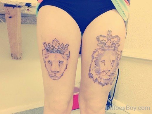 Lion Tattoo On Thigh
