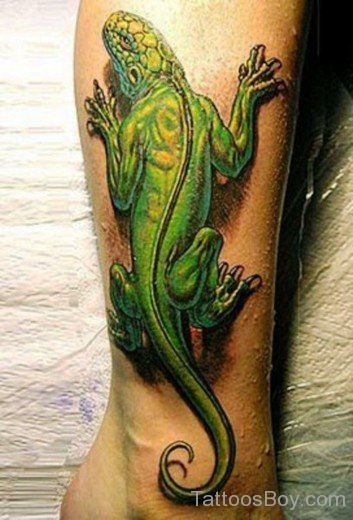 Green Lizard Tattoo